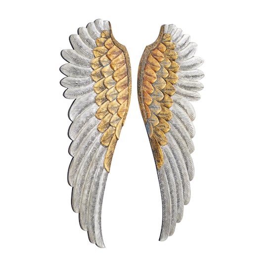 Set of 2 Gold MDF Modern Farmhouse Wall Decor, 39" x 14"